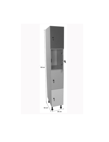 Taquilla escolar 4 puertas (ancho 30 cm)