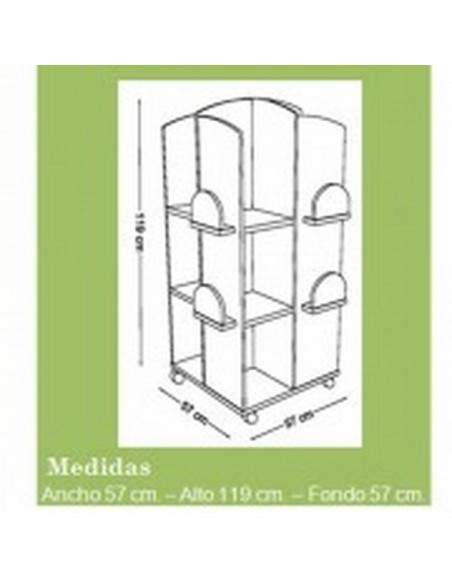 Torre expositora de libros