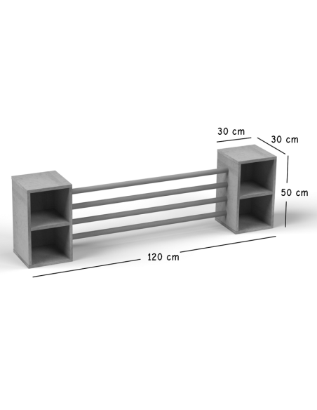 Valla infantil con estanterías 120 cm
