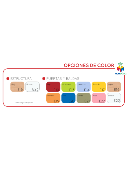 Cajonera infantil 4 cajones metacrilato Mobeduc