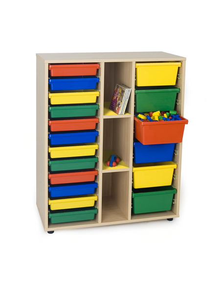 Mueble escolar intermedio cubetero 2 columnas 90 cm