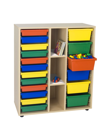 Mueble escolar intermedio cubetero 2 columnas 90 cm