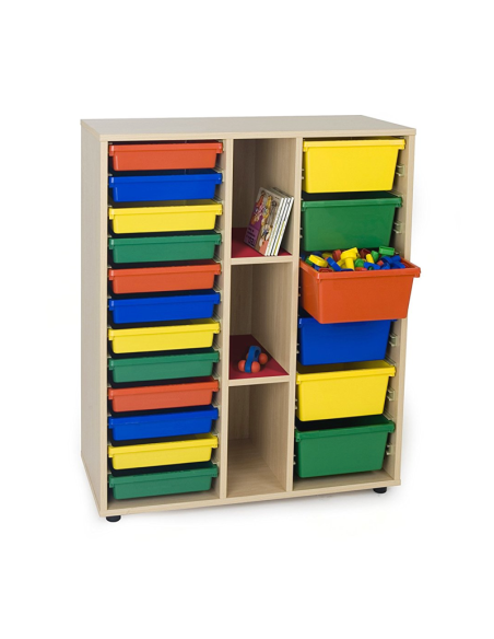 Mueble escolar intermedio cubetero 2 columnas 90 cm