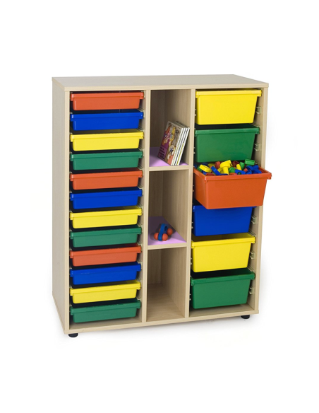 Mueble escolar intermedio cubetero 2 columnas 90 cm