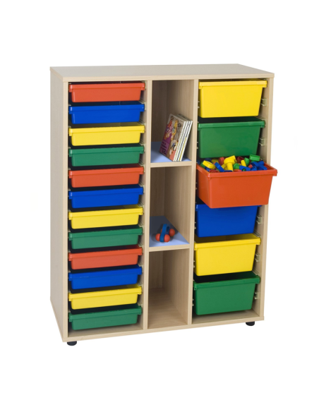 Mueble escolar intermedio cubetero 2 columnas 90 cm