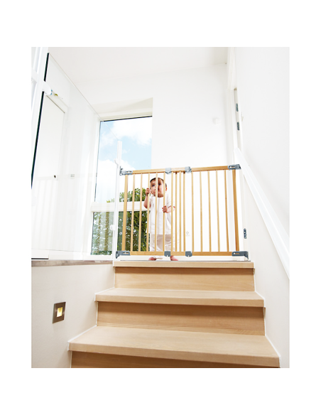 Barrera de Seguridad Infantil Flexi Haya – Madera Natural y Ajustable