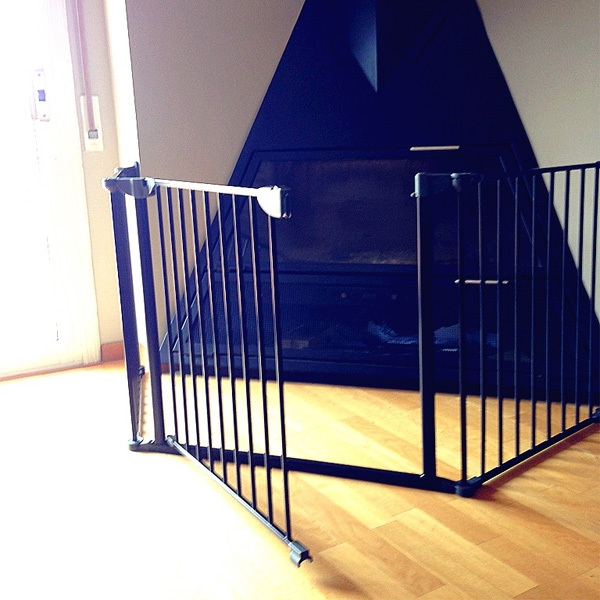 Barrera de seguridad para niños extensible Barrera de escalera de cierre  fácil H.76 x W.75 - 111 cm máx. negro