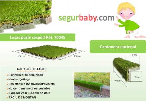 segurbaby.com, losa puzzle espuma y césped, pavimento césped, suelo puzzle, césped artificial, suelo parque infantil, suelo para bebés, seguridad infantil,