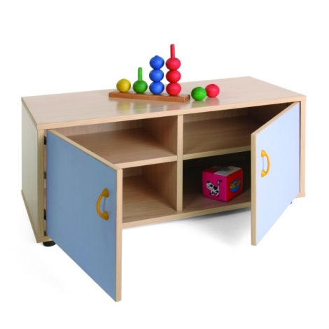 segurbaby.com, mobiliario guardería,  Mueble superbajo armario 4 casillas Mobeduc