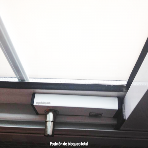Bloqueo automático para ventana corredera plateado