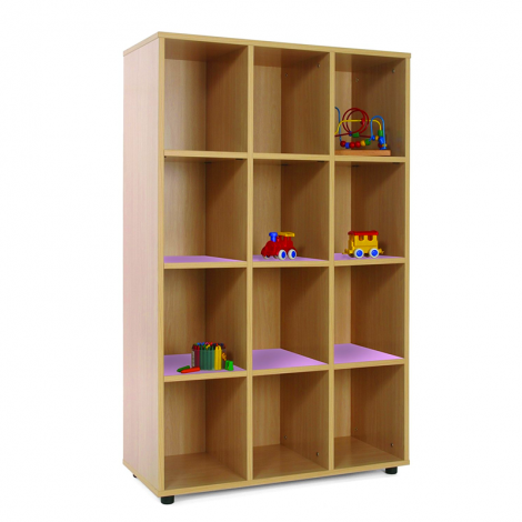 segurbaby.com, Mueble madera mobeduc medio 12 casillas rosa