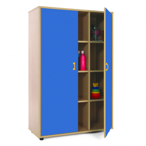 segurbaby.com, Mueble madera Mobeduc medio armario 12 casillas azul