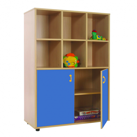 segurbaby.com, Mueble madera Mobeduc medio armario 6 casillas azul