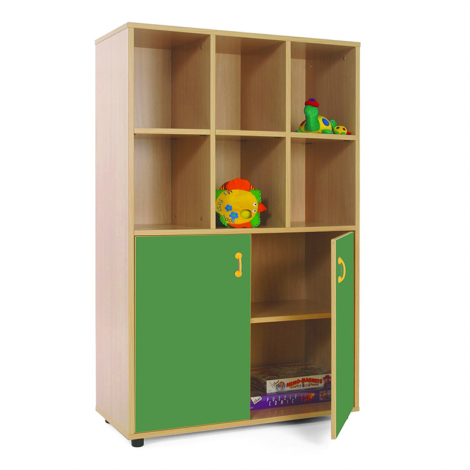 segurbaby.com, Mueble madera Mobeduc medio armario 6 casillas verde