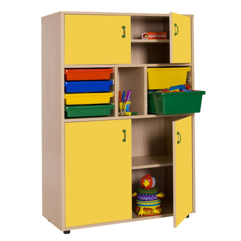 segurbaby.com, Mueble medio armario 4 puertas cubetero amarillo