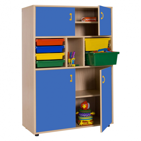 segurbaby.com, Mueble medio armario 4 puertas cubetero azul