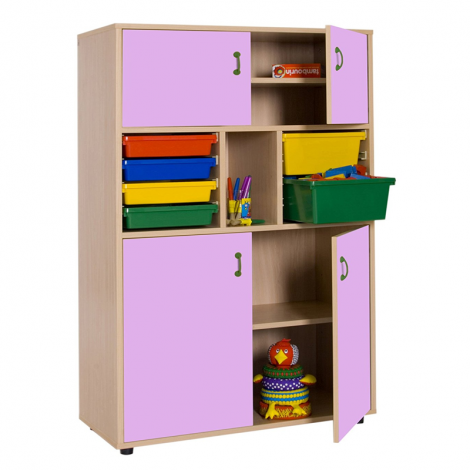 segurbaby.com, Mueble medio armario 4 puertas cubetero rosa