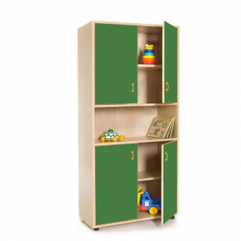 Mueble escolar alto armario 4 puertas y hueco Mobeduc