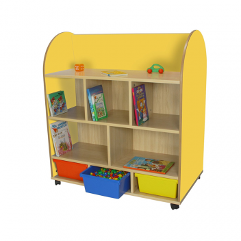 Mueble infantil expositor de libros ovalado