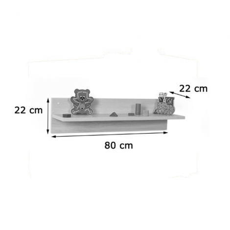 segurbaby.com, 600622 Balda con soporte trasero 80 x 22 x 22 cm