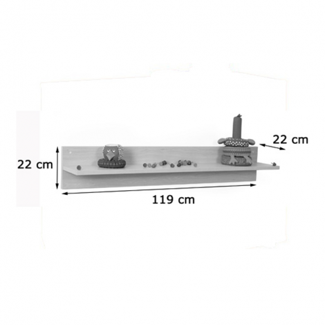 segurbaby.com, 600622 Balda con soporte trasero 119 x 22 x 22 cm