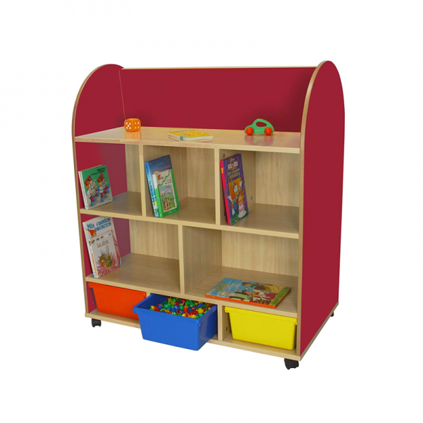 Mueble infantil expositor de libros ovalado