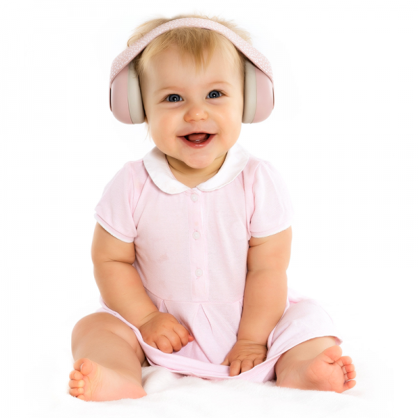 Bebé con auriculares foto de archivo. Imagen de divertido - 245624424